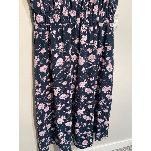 NWT Tuckernuck Hyacinth House Navy & Blush Abstract Floral Amanda Midi Dress XL‎ - Picture 4 of 14